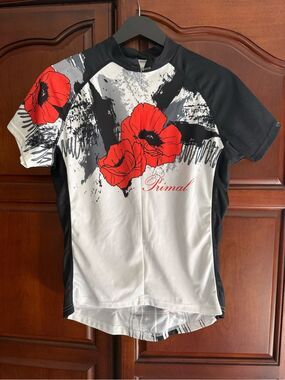 Primal Wear Poppy Floral Cycling Jersey Short Sleeve NWT Size Large